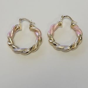 Multicolor gold plated hoops